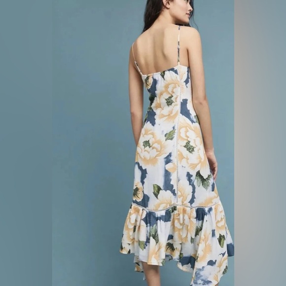 Farm Rio EUC Greenfield Midi Dress Sundress Floral White medium Anthropologie - Picture 9 of 16